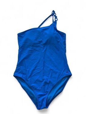 One-Shoulder Royal Blue One-Piece Swimsuit